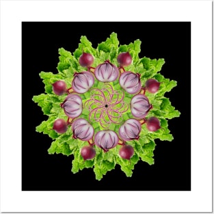 Veggie onion salad mandala Posters and Art